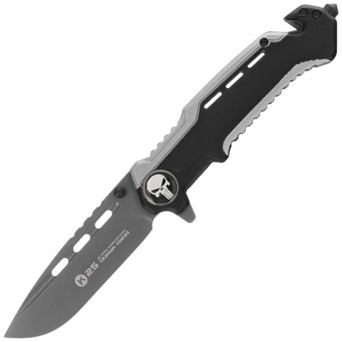 Nóż składany ratowniczy K25 RK-18765GR2026 Grey/Black Aluminium, Titanium/Brushed 7Cr17Mov K25 by Martinez Albainox