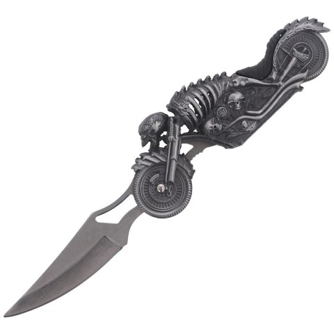 Nóż składany z latarką Martinez Albainox Moto Skeleton Gray Zamak, Laser Ornament 3Cr13Mov (18063) Martinez Albainox