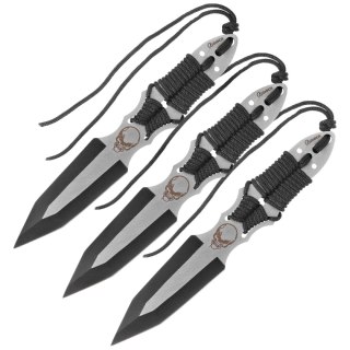 Noże do rzucania Martinez Albainox Skull Set 3 szt Black Paracord, Black 3Cr13Mov (32344) Martinez Albainox