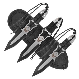 Noże do rzucania Martinez Albainox Skull Set 3 szt Black Paracord, Black 3Cr13Mov (32344) Martinez Albainox