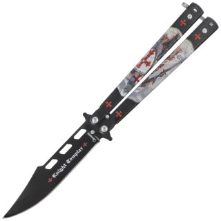 Nóż motylek Martinez Albainox Balisong Black Templar 3D Design Steel, Black 3Cr13Mov (02269) Martinez Albainox