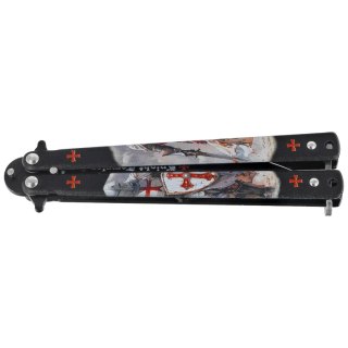 Nóż motylek Martinez Albainox Balisong Black Templar 3D Design Steel, Black 3Cr13Mov (02269) Martinez Albainox
