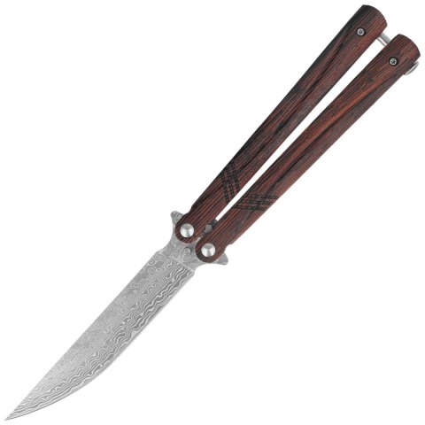 Nóż motylek Martinez Albainox Balisong Fine Wood, Damascus (02255) Martinez Albainox