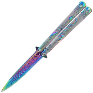 Nóż motylek Martinez Albainox Balisong Scorpion Rainbow, Rainbow 3Cr13Mov (02280) Martinez Albainox
