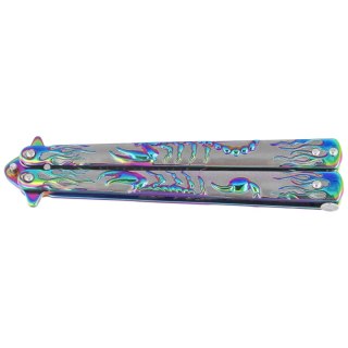 Nóż motylek Martinez Albainox Balisong Scorpion Rainbow, Rainbow 3Cr13Mov (02280) Martinez Albainox