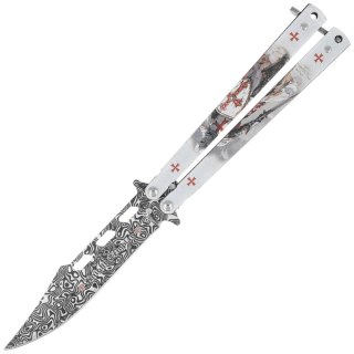 Nóż motylek Martinez Albainox Balisong White Templar 3D Design Steel, 3D Design 3Cr13Mov (02268) Martinez Albainox