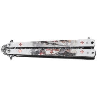 Nóż motylek Martinez Albainox Balisong White Templar 3D Design Steel, 3D Design 3Cr13Mov (02268) Martinez Albainox