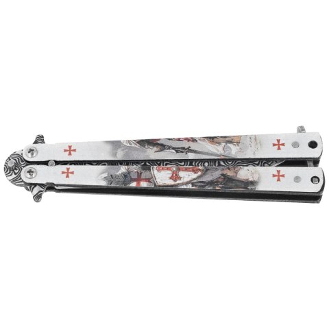 Nóż motylek Martinez Albainox Balisong White Templar 3D Design Steel, 3D Design 3Cr13Mov (02268) Martinez Albainox
