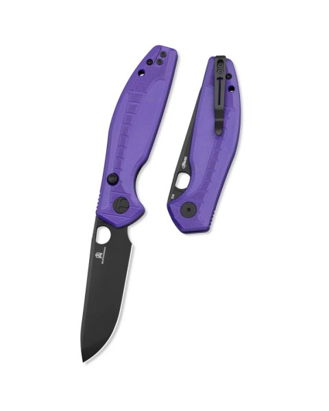 Nóż składany Bestechman Angry Owl Purple G10, Black PVD D2 by Keanu Alfaro (BMK12E-2) Bestechman by Bestech Knives
