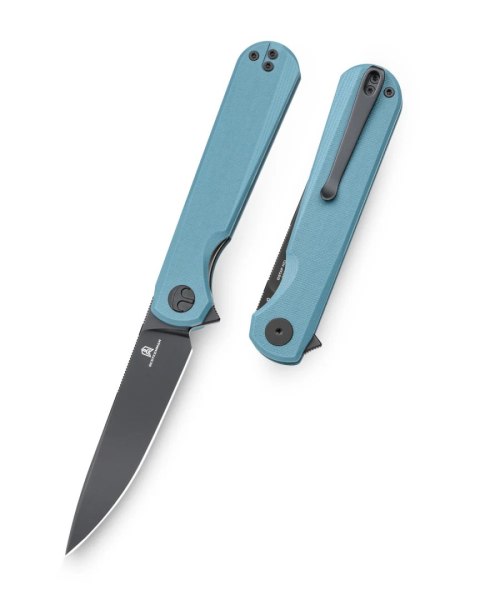 Nóż składany Bestechman Flick Grey G10, Black PVD D2 by Ostap Hel (BMK13F) Bestechman by Bestech Knives