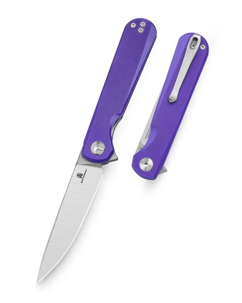 Nóż składany Bestechman Flick Purple G10, Satin/Stonewashed D2 by Ostap Hel (BMK13B) Bestechman by Bestech Knives