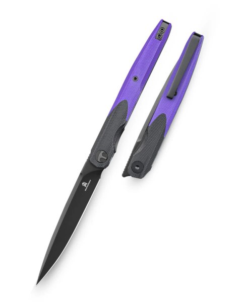 Nóż składany Bestechman Lanza Black/Purple G10, Black PVD 14C28N by Grzegorz Grabarski (BMK14E) Bestechman by Bestech Knives