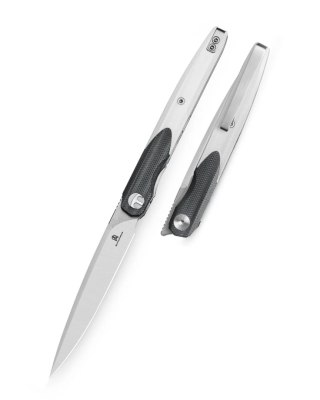 Nóż składany Bestechman Lanza Black/White G10, Satin/Stonewashed 14C28N by Grzegorz Grabarski (BMK14A) Bestechman by Bestech Knives