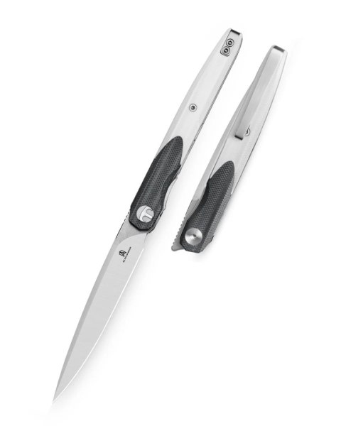 Nóż składany Bestechman Lanza Black/White G10, Satin/Stonewashed 14C28N by Grzegorz Grabarski (BMK14A) Bestechman by Bestech Knives