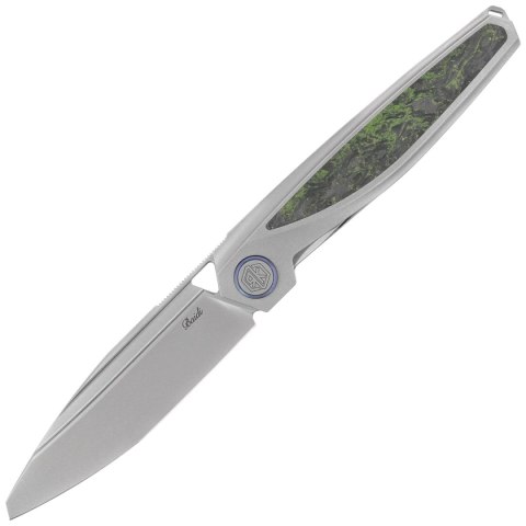 Nóż składany Rike Knife Baidi T Titanium/Green Carbon Fiber, Bead Blasted M390 (RK-Baidi-T-P/GCF) RikeKnife Co. Ltd.
