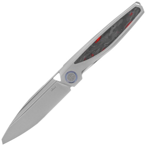 Nóż składany Rike Knife Baidi T Titanium/Red Carbon Fiber, Bead Blasted M390 (RK-Baidi-T-P/RCF) RikeKnife Co. Ltd.