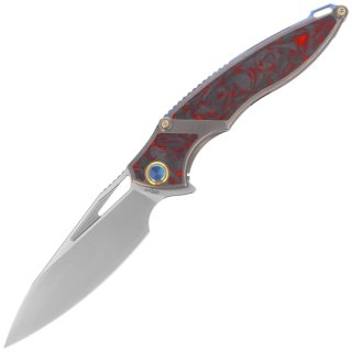 Nóż składany Rike Knife RK 1902 R/CF Titanium/Red Carbon Fiber, Bead Blasted M390 RikeKnife Co. Ltd.
