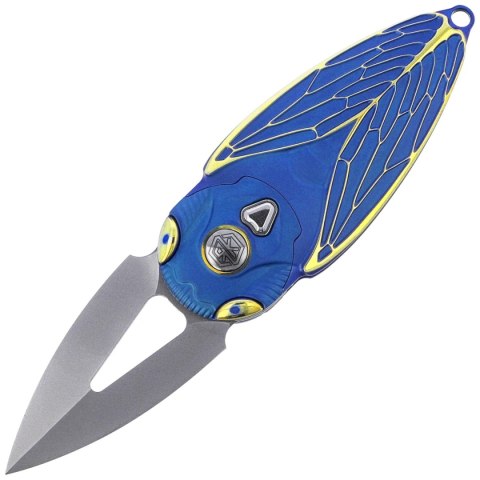 Nóż składany Rike Knife RK Cicada-BG Blue / Gold Titanium, Bead Blasted M390 RikeKnife Co. Ltd.