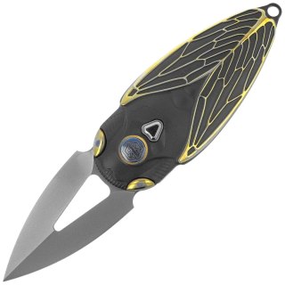 Nóż składany Rike Knife RK Cicada-DG Dark Gray / Gold Titanium, Bead Blasted M390 RikeKnife Co. Ltd.