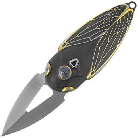 Nóż składany Rike Knife RK Cicada-DG Dark Gray / Gold Titanium, Bead Blasted M390 RikeKnife Co. Ltd.