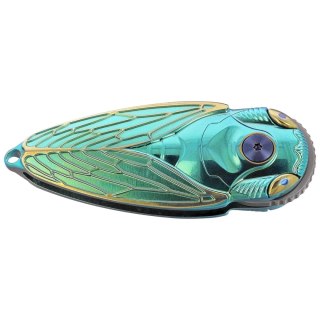 Nóż składany Rike Knife RK Cicada-GG Green / Gold Titanium, Bead Blasted M390 RikeKnife Co. Ltd.