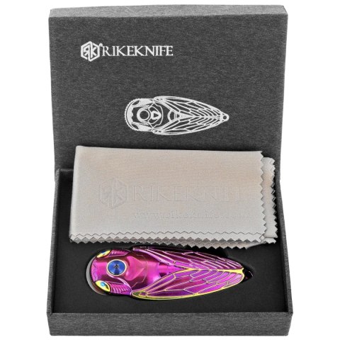 Nóż składany Rike Knife RK Cicada-PG Purple / Gold Titanium, Bead Blasted M390 RikeKnife Co. Ltd.