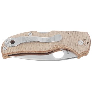 Nóż składany Spyderco Native 5 Brown Canvas Micarta, Satin CPM Cru-Wear by Sal Glesser (C41MPCW5) Spyderco Inc.
