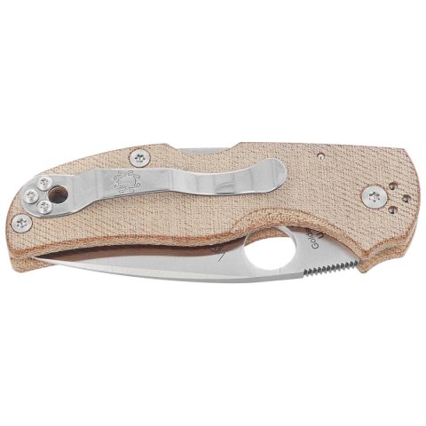 Nóż składany Spyderco Native 5 Brown Canvas Micarta, Satin CPM Cru-Wear by Sal Glesser (C41MPCW5) Spyderco Inc.