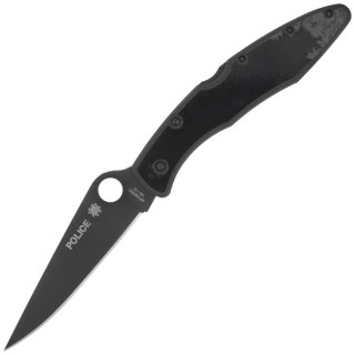 Nóż składany Spyderco Police Black TiCN Stainless Steel, Black TiCN VG-10 by Sal Glesser (C07BKP) Spyderco Inc.