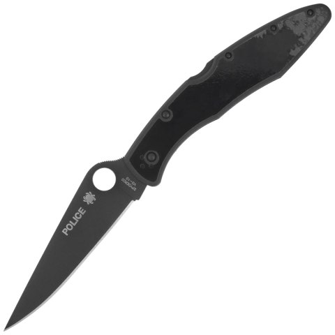 Nóż składany Spyderco Police Black TiCN Stainless Steel, Black TiCN VG-10 by Sal Glesser (C07BKP) Spyderco Inc.