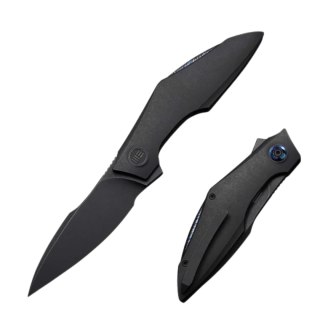 Nóż składany WeKnife Krait Snake Black Titanium, Polished Gray M390 by Tashi Bharucha (WE24084-1) WE Knife