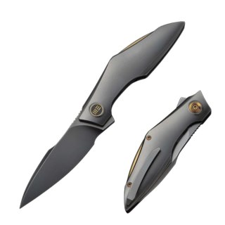Nóż składany WeKnife Krait Snake Polished Gray Titanium, Polished Gray M390 by Tashi Bharucha (WE24084-3) WE Knife