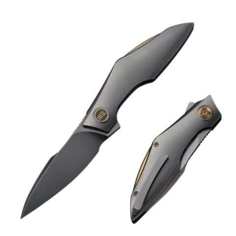 Nóż składany WeKnife Krait Snake Polished Gray Titanium, Polished Gray M390 by Tashi Bharucha (WE24084-3) WE Knife