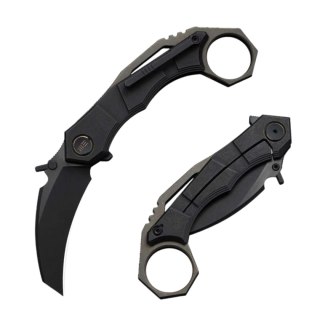 Nóż składany WeKnife Tayra Black Titanium, Black Stonewashed/Brushed M390 (WE24069-1) WE Knife