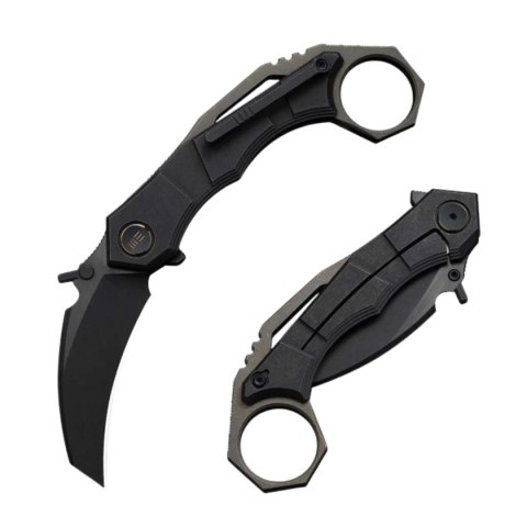 Nóż składany WeKnife Tayra Black Titanium, Black Stonewashed/Brushed M390 (WE24069-1) WE Knife