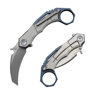 Nóż składany WeKnife Tayra Gray Titanium, Stonewashed M390 (WE24069-2) WE Knife