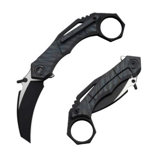 Nóż składany WeKnife Tayra Tiger Stripe Titanium, Black Stonewashed/Satin M390 (WE24069-4) WE Knife