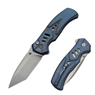 Nóż składany WeKnife Zentron Blue Titanium, Stonewashed M390 (WE24094-4) WE Knife