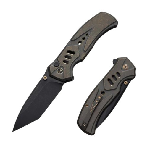 Nóż składany WeKnife Zentron Bronze / Golden Titanium, Black Stonewashed M390 (WE24094-3) WE Knife