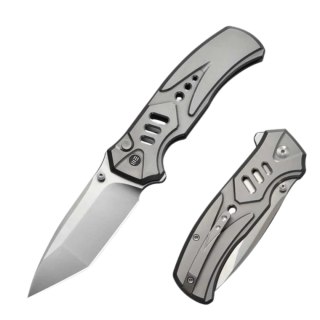 Nóż składany WeKnife Zentron Gray Titanium, Satin M390 (WE24094-2) WE Knife