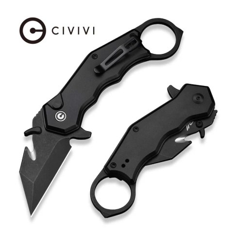Nóż składany karambit Civivi Amaroq Black Aluminium, Black Stonewashed Nitro-V by Tony Sentmanat (C24018-2) Civivi by WE Knife