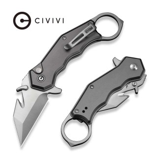 Nóż składany karambit Civivi Amaroq Gray Aluminium, Satin Nitro-V by Tony Sentmanat (C24018-1) Civivi by WE Knife