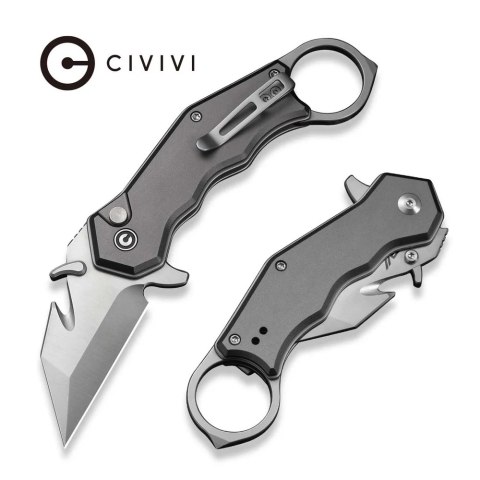Nóż składany karambit Civivi Amaroq Gray Aluminium, Satin Nitro-V by Tony Sentmanat (C24018-1) Civivi by WE Knife