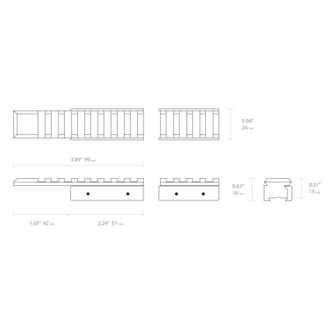 Adapter szyny Hawke Dovetail na Weaver/Picatinny 2-częsciowy Hawke Optics