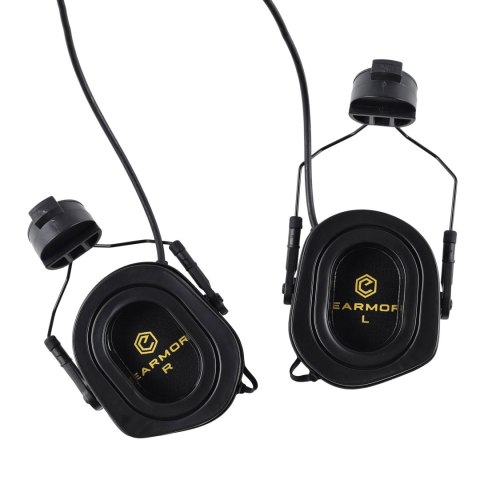 Aktywne ochronniki słuchu do hełmów Earmor M31H-BK/ARC Plus Fast czarne Earmor