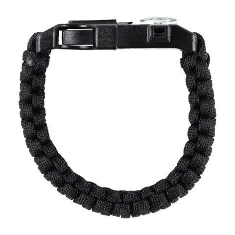 Bransoletka M-Tac Paracord z Krzesiwem, Kompasem i Gwizdkiem, czarny M-Tac