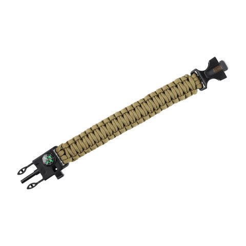 Bransoletka M-Tac Paracord z Krzesiwem, Kompasem i Gwizdkiem, tan M-Tac