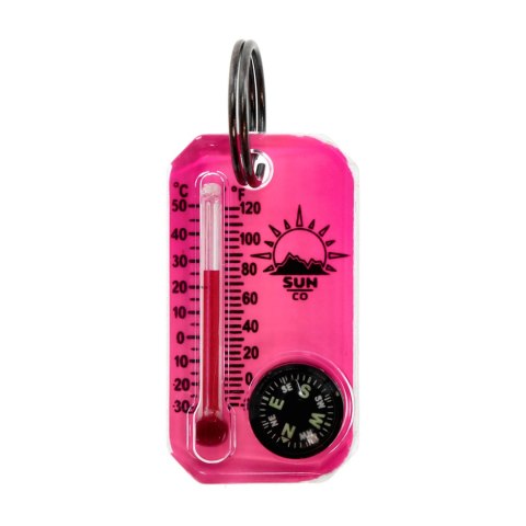 Brelok z termometrem i kompasem Sun Co. Therm-O-Compass Neon różówy Sun Co.