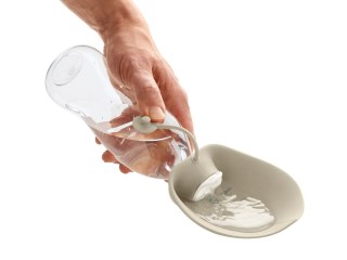 Butelka silikonowa z miską List 550 ml beżowa Hunter