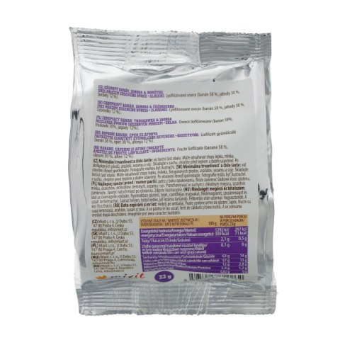 Chrupiące owoce do kieszeni Mixit: banan, truskawka, jagoda 23 g Mixit